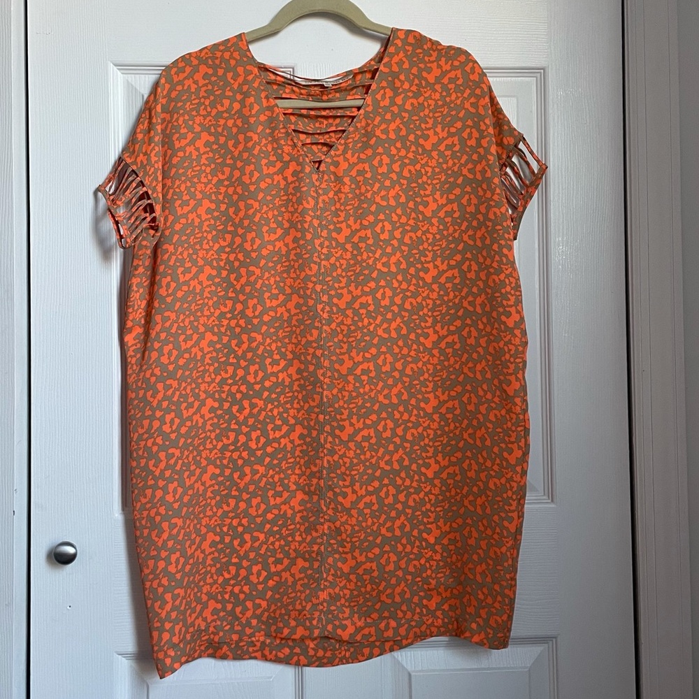 RACHEL by RACHEL ROY Orange & Tan Tunic Top / Mini Dress XXS